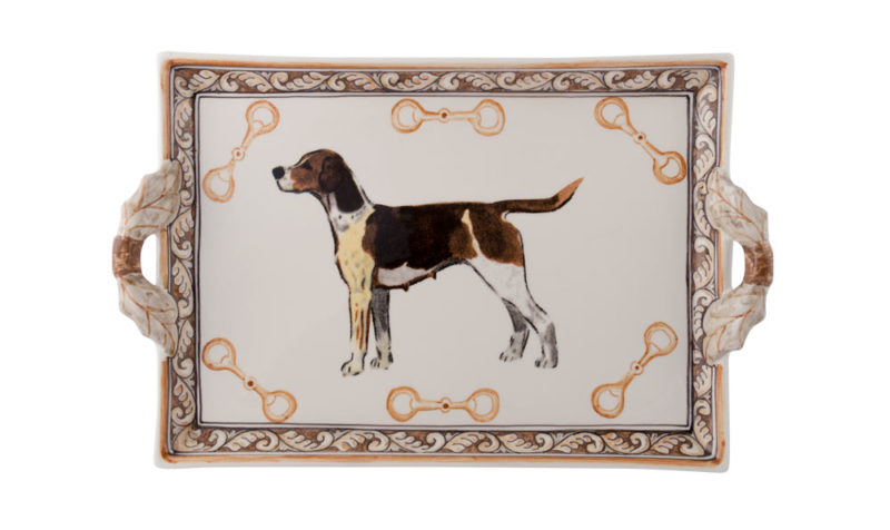 Heritage Hound Two Handled Tray