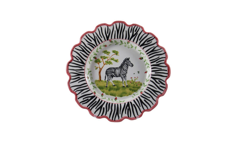 Zebra 10" Scalloped Plate