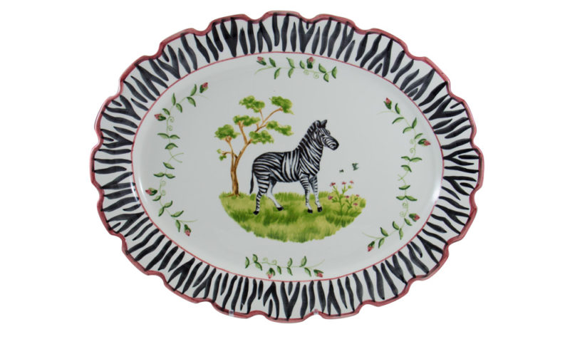 Zebra 18" Scalloped Platter