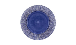 Straw Chargers 12" Rim Plate Blue
